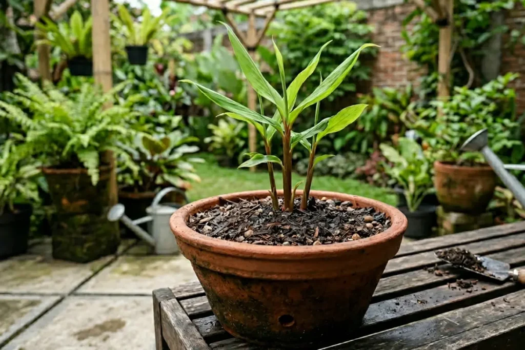 cara menanam jahe merah di pot