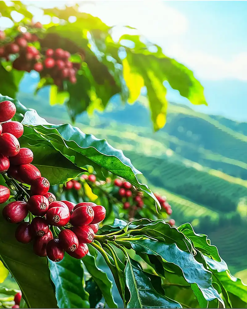 Gambar background mobile biji kopi dengan mutu dan kualitas terbaik berkat pupuk organik cair GDM spesialis perkebunan