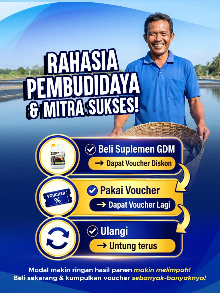 Banner Mobile Promo Suplemen Organik Cair Spesialis Perikanan GDM