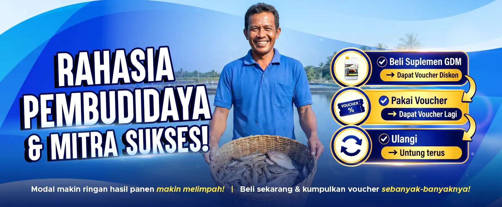 Banner Promo Suplemen Organik Cair Spesialis Perikanan GDM