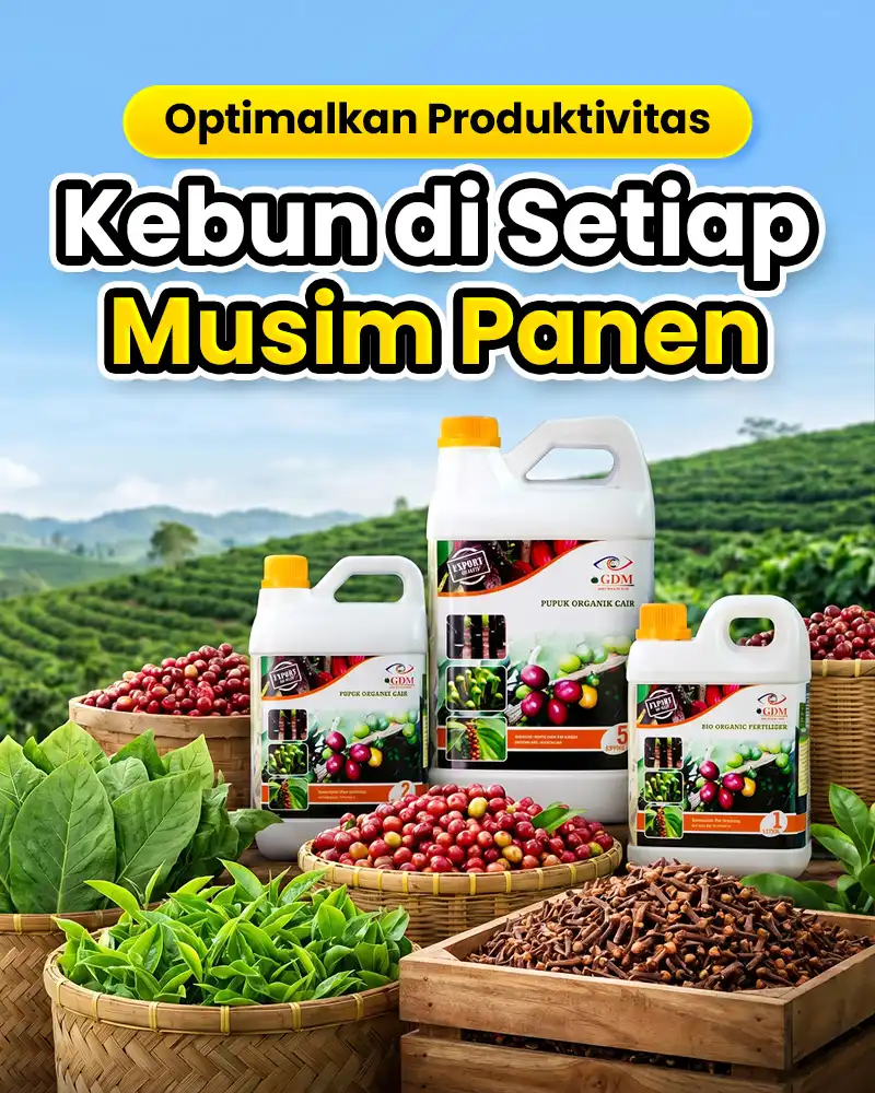 Banner Mobile Pupuk Organik Cair Spesialis Perkebunan GDM - Maksimalkan Panen Kebun di Setiap Musim