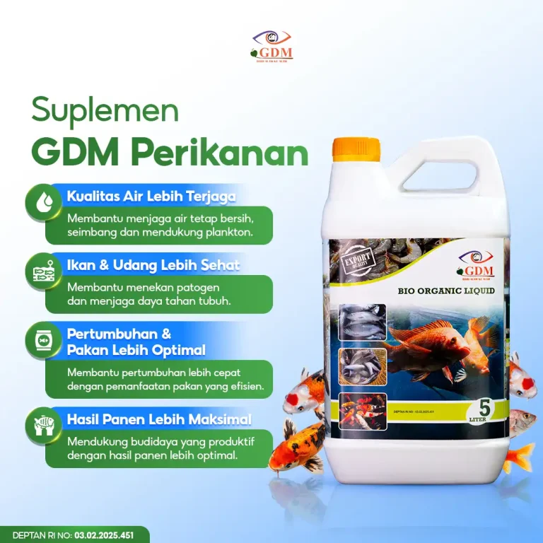 1 Manfaat penting Suplemen Organik cair GDM Spesialis perikanan untuk budidaya