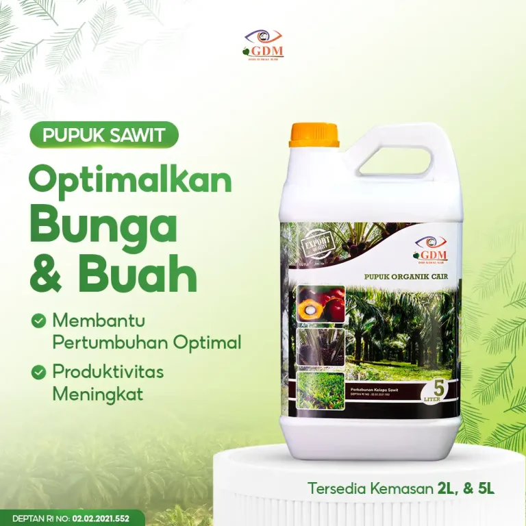 3 Pupuk organik cair GDM spesialis kelapa sawit membantu mengoptimalkan bunga dan buah